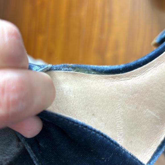 Madewell Blue Velvet Ankle Strap Heels - Picture 6 of 7